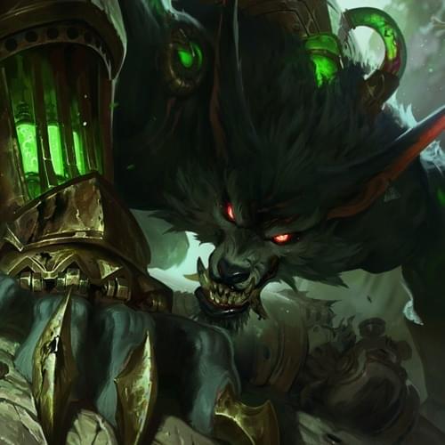 Album cover art for "Warwick, the Uncaged Wrath of Zaun" by League of Legends