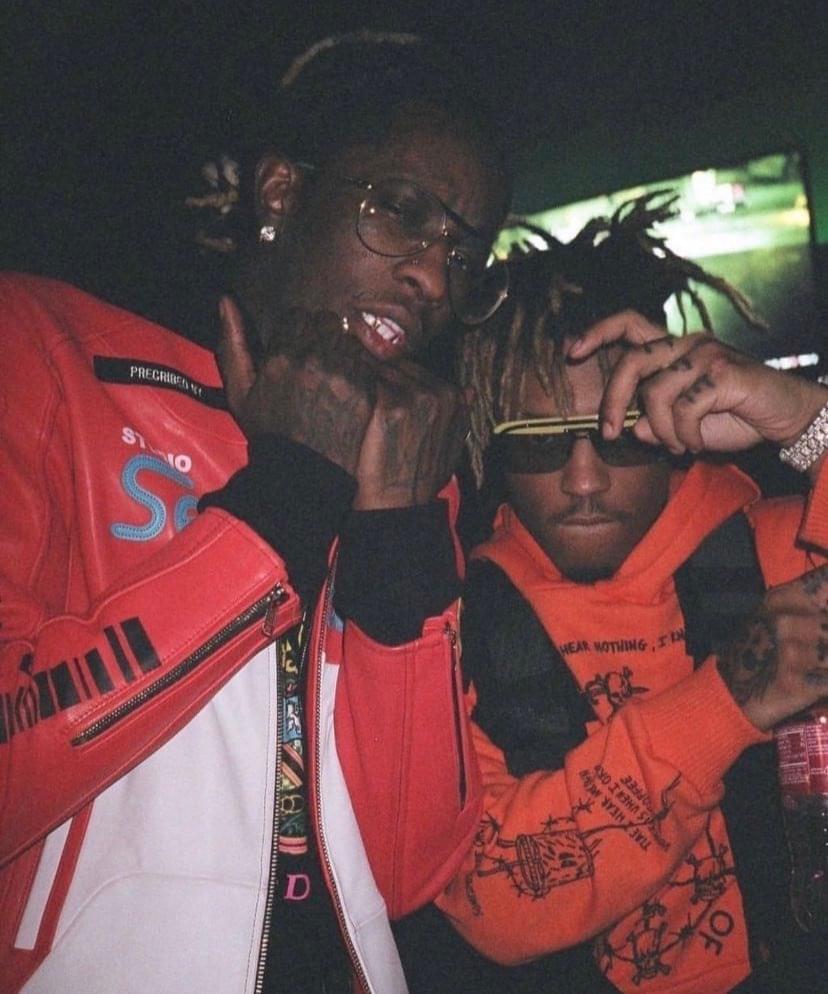 Album cover art for "Waves" by Juice WRLD & Young Thug