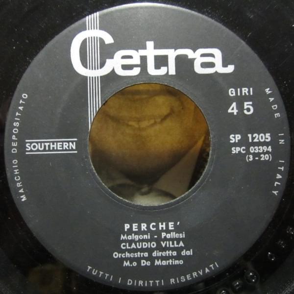 Album cover art for "Perché" by Claudio Villa