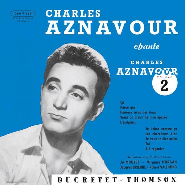 Album cover art for "Heureux avec des riens" by Charles Aznavour