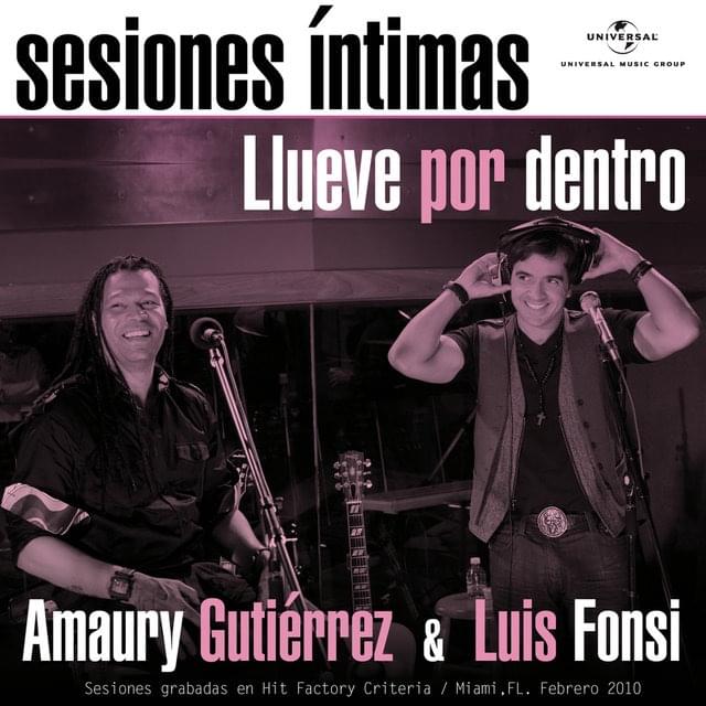 Album cover art for "Llueve Por Dentro" by Amaury Gutiérrez & Luis Fonsi