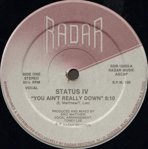 Album cover art for "You Ain’t Really Down" by Status IV