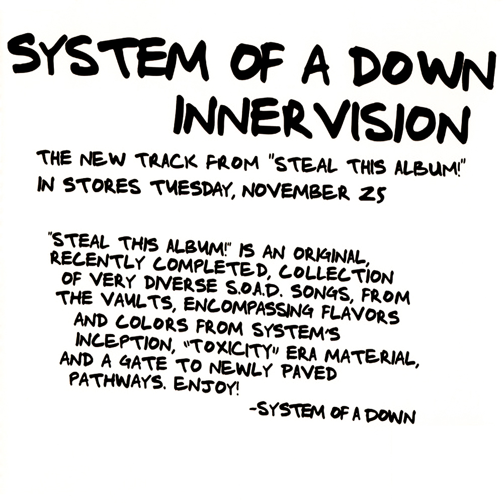 Album cover art for "Innervision" by System Of A Down