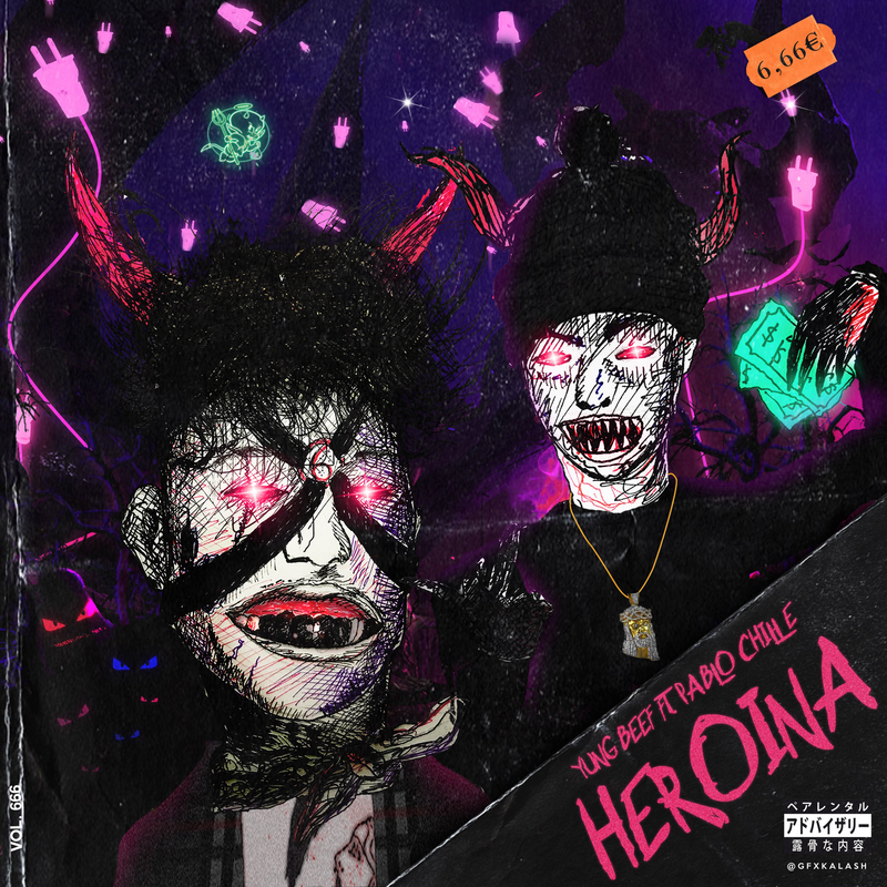 Album cover art for "Heroína" by Yung Beef & Pablo Chill-E