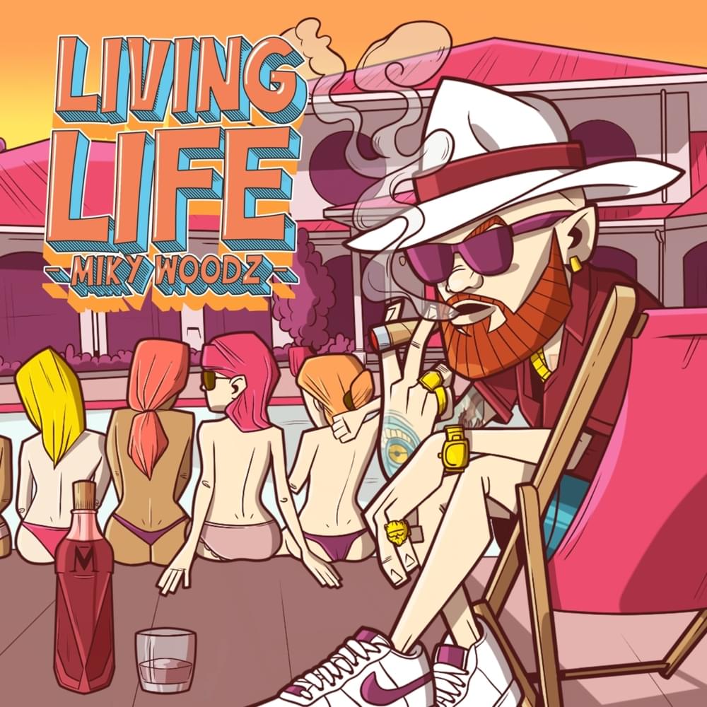 Album cover art for "Living Life" by Miky Woodz
