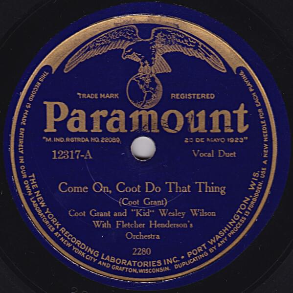 Album cover art for "Come On, Coot Do That Thing" by “Coot” Grant and “Kid” Wesley Wilson