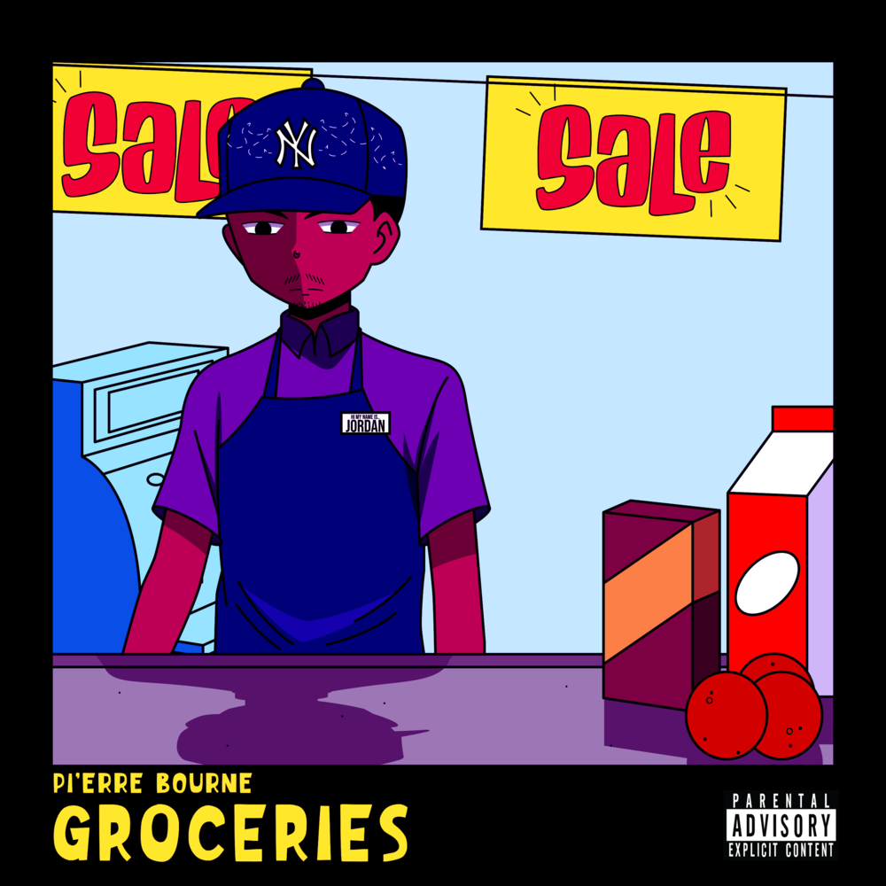 Album cover art for "Groceries" by Pi’erre Bourne