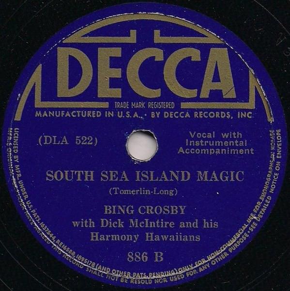 Album cover art for "South Sea Island Magic" by Bing Crosby