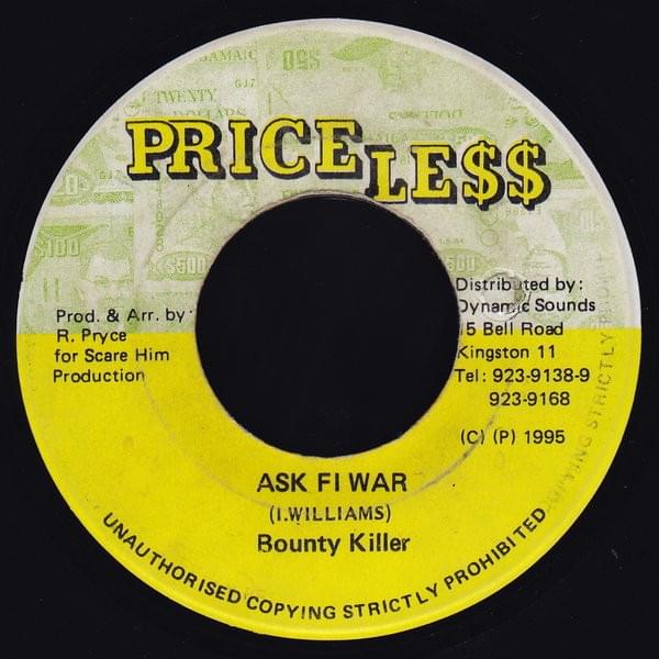 Album cover art for "Ask Fi War" by Bounty Killer