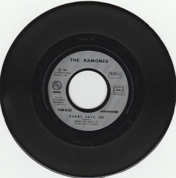 Album cover art for "Danny Says" by Ramones