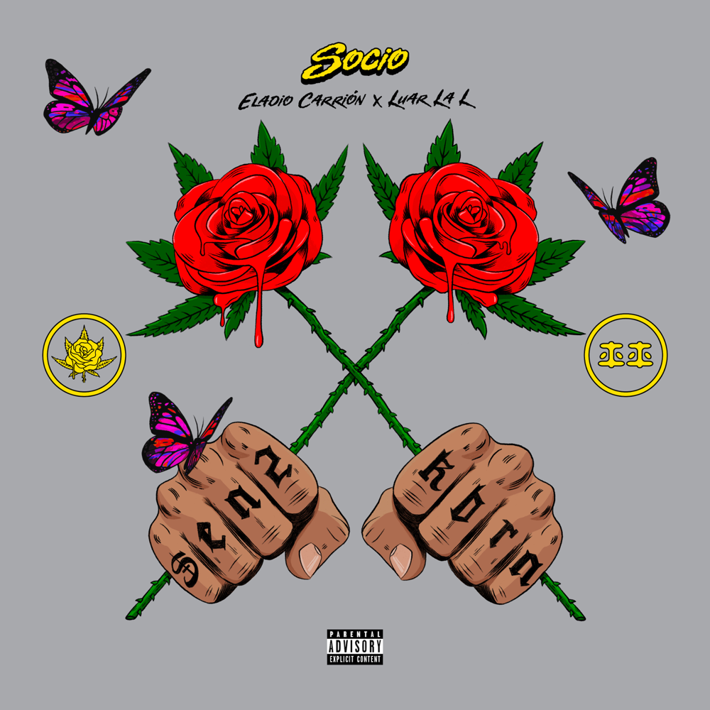 Album cover art for "Socio" by Eladio Carrión