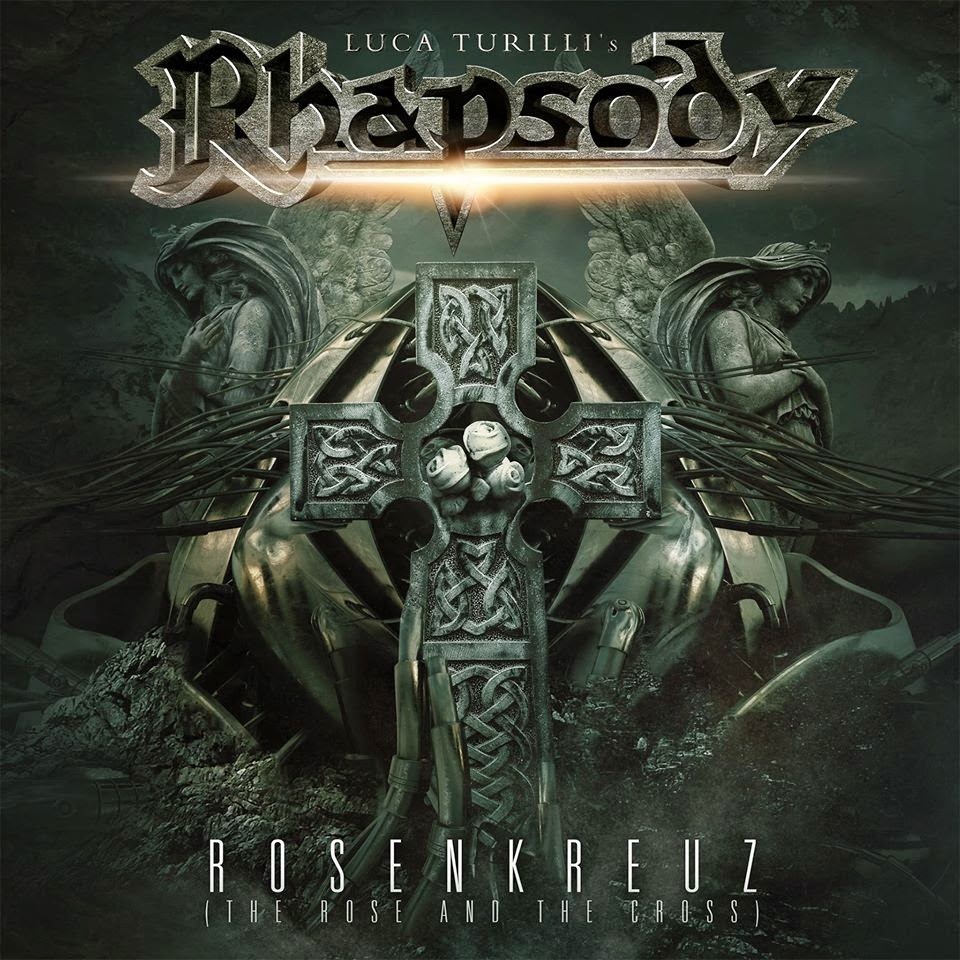 Album cover art for "Rosenkreuz (The Rose and the Cross)" by Luca Turilli’s Rhapsody & Emilie Ragni