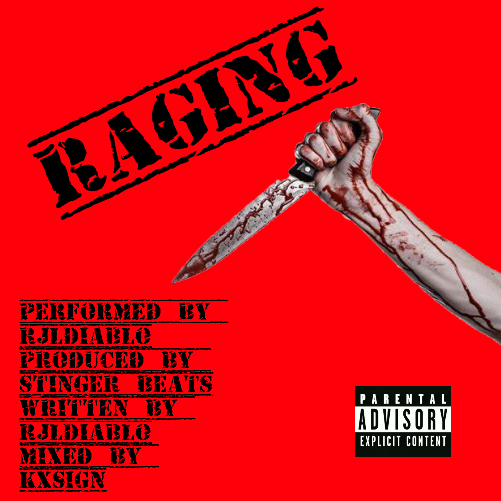 Album cover art for "Raging" by OCTOBERSFULLMOON