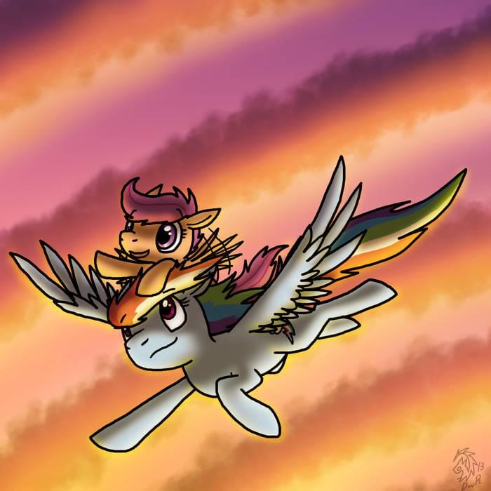 Album cover art for "Wings of the Rainbow (Sarah McLachlan ponified)" by 4everfreebrony & Relative1Pitch & Feather (MLP)