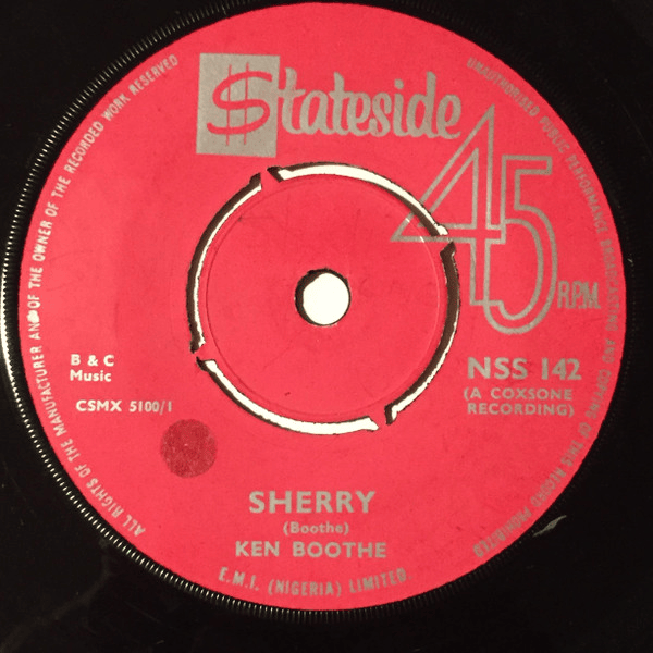 Album cover art for "Sherry" by Ken Boothe