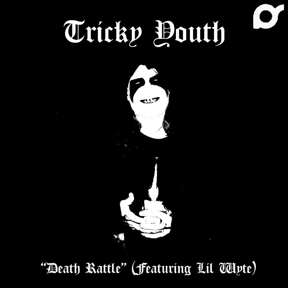Album cover art for "Death Rattle" by Tricky Youth & Lil Wyte
