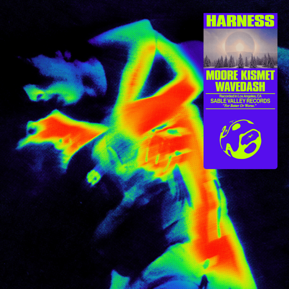 Album cover art for "HARNESS" by Moore Kismet & Wavedash