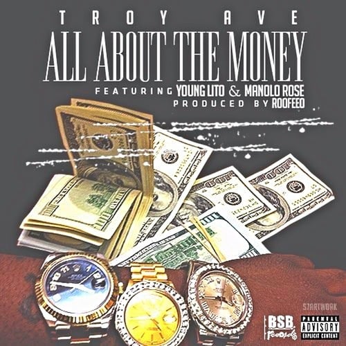 Album cover art for "All About The Money" by Hoodrich Keem & Manolo Rose & Young Lito