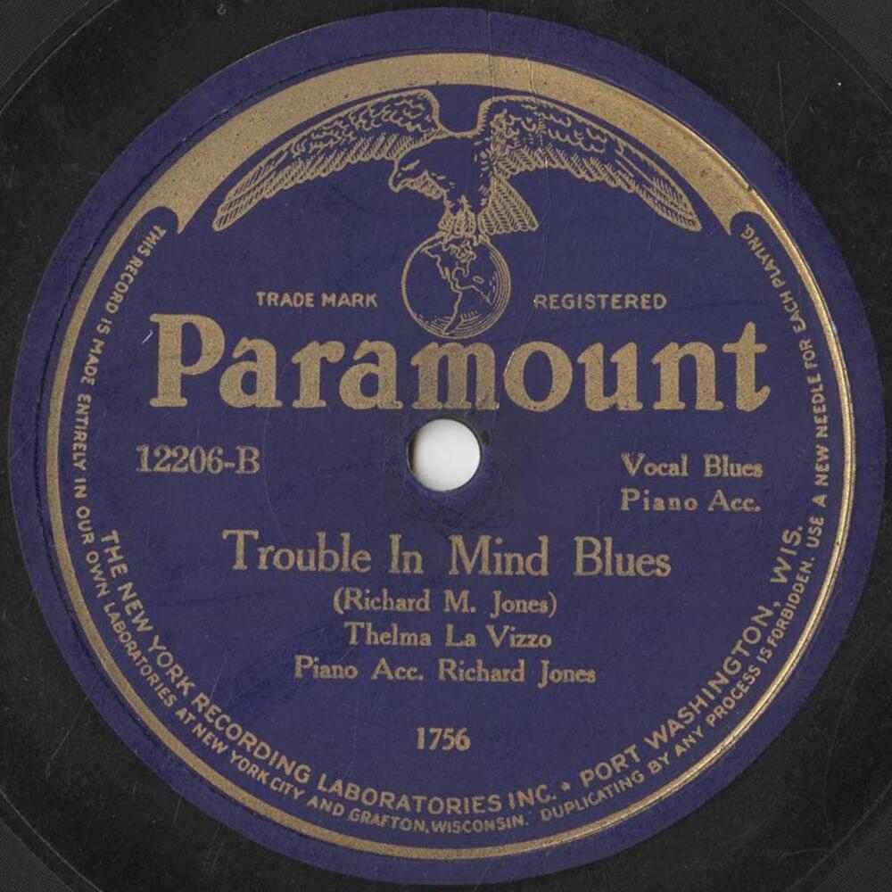 Album cover art for "Trouble In Mind Blues" by Thelma La Vizzo