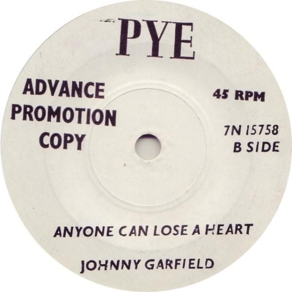 Album cover art for "Anyone Can Lose a Heart" by Johnny Garfield