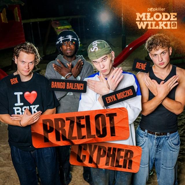 Album cover art for "Przelot Cypher" by Popkiller Młode Wilki & Eryk Moczko & René (POL) & BSK (POL) & ​bango balenci