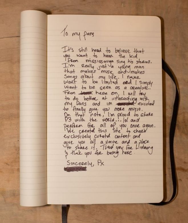 Album cover art for "Thank You Letter (P3)" by PARTYNEXTDOOR
