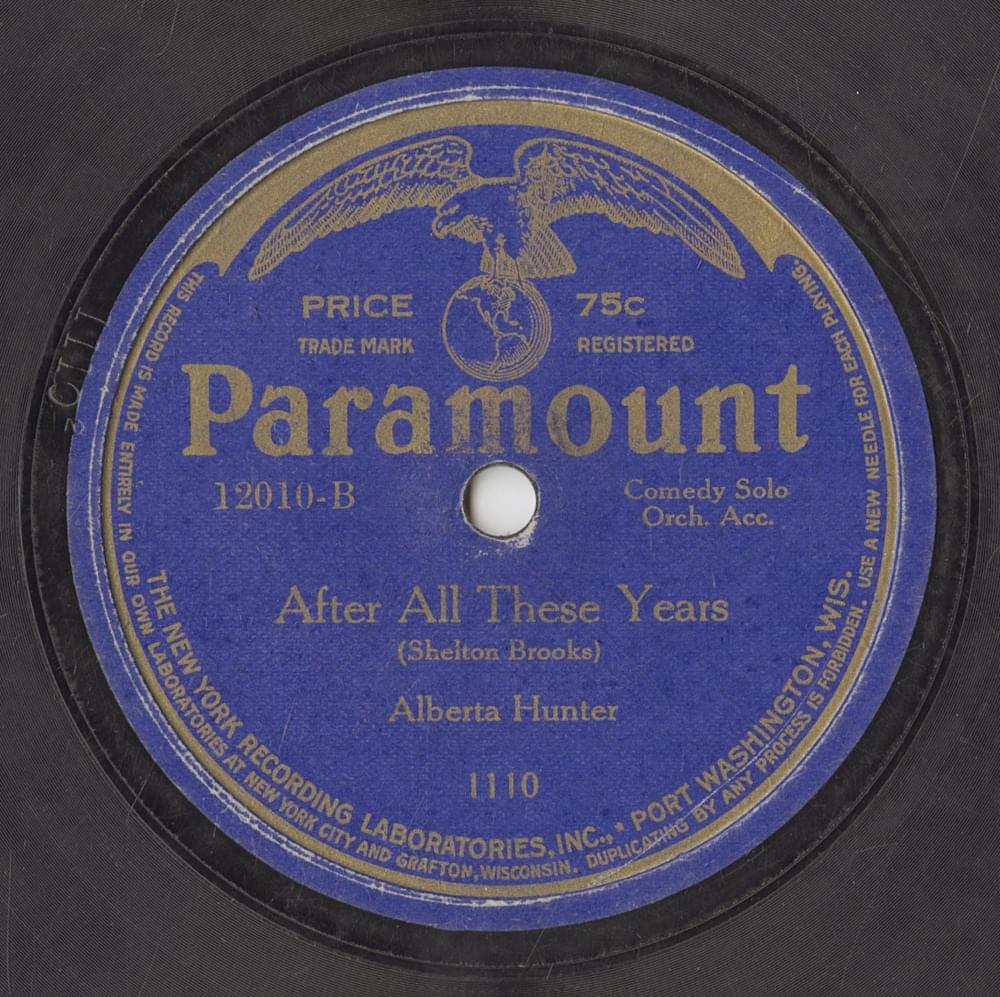 Album cover art for "After All These Years" by Alberta Hunter