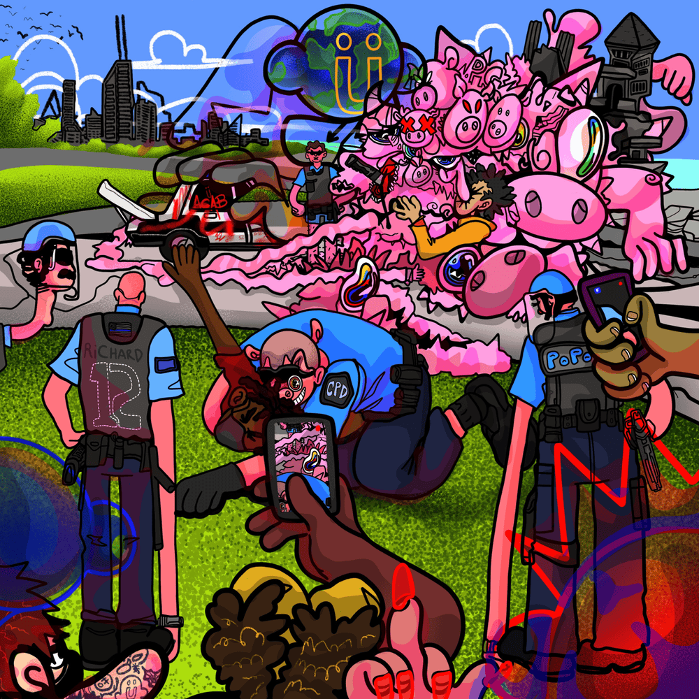 Album cover art for "ACAB" by Supa Bwe & DINO7K & redveil & Chance the Rapper