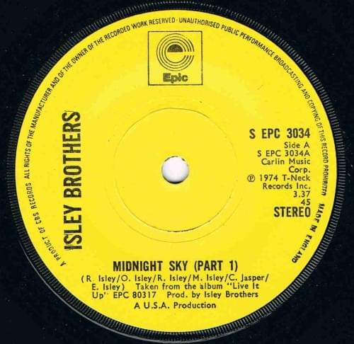 Album cover art for "Midnight Sky, Pt. 1 (Single Version)" by The Isley Brothers