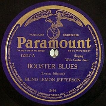 Album cover art for "Booster Blues" by Blind Lemon Jefferson