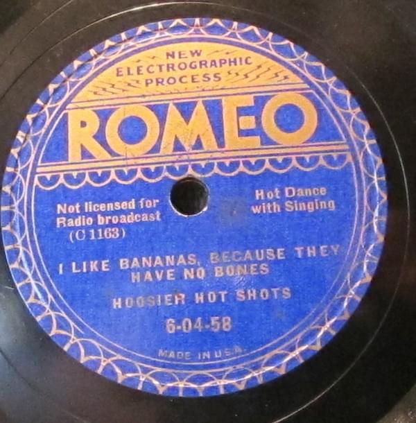 Album cover art for "I Like Bananas (Because They Have No Bones)" by Hoosier Hot Shots
