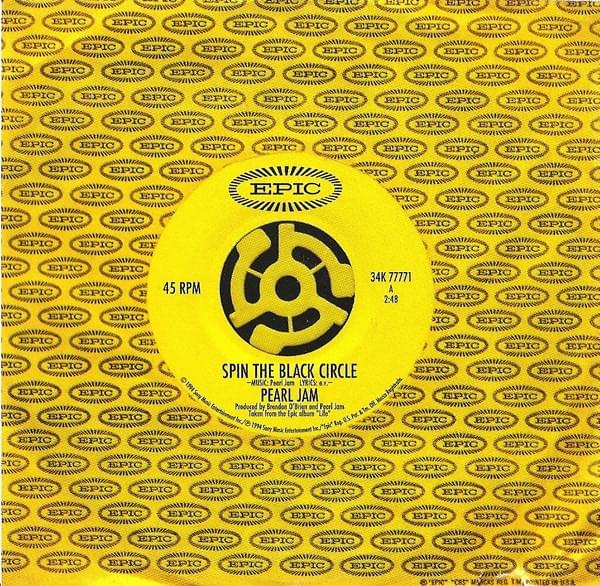 Album cover art for "Spin the Black Circle" by Pearl Jam