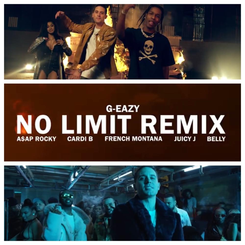 Album cover art for "No Limit Remix (Music Video Version)" by G-Eazy & A$AP Rocky & French Montana & Juicy J & Belly & Cardi B