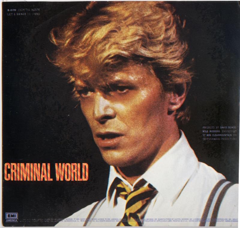 Album cover art for "Criminal World" by David Bowie