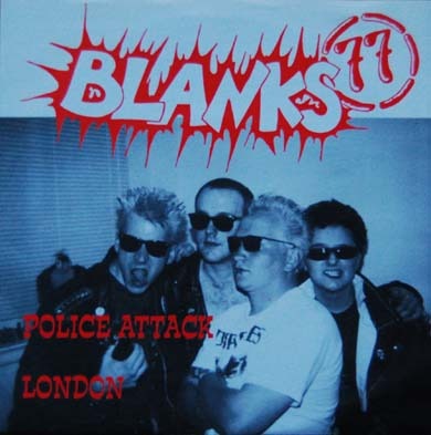 Album cover art for "Police Attack" by Blanks 77