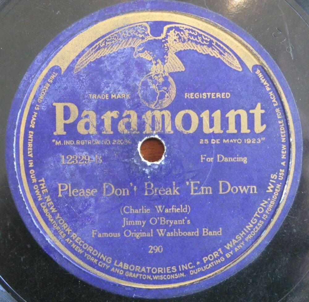 Please Don’t Break ’Em Down by Jimmy O’Bryant’s Washboard Band