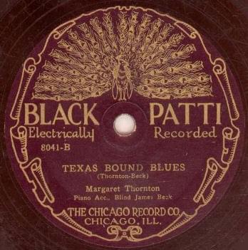 Album cover art for "Texas Bound Blues" by Margaret Thornton