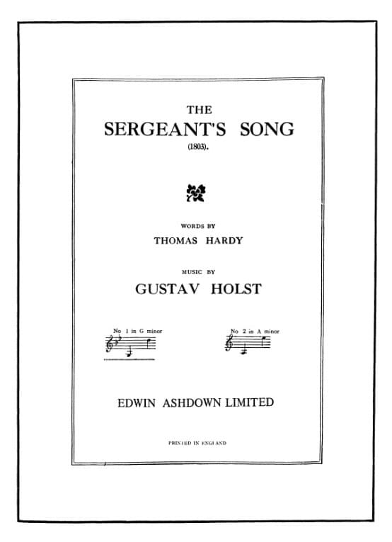 Album cover art for "The Sergeant’s Song" by Gustav Holst