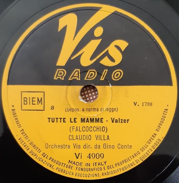 Album cover art for "Tutte le mamme" by Claudio Villa