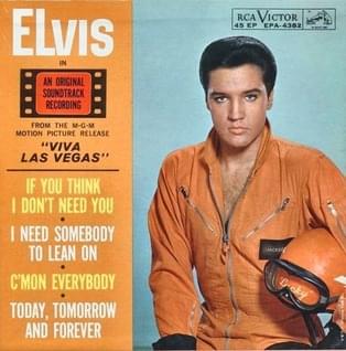 Album cover art for "C’mon Everybody" by Elvis Presley
