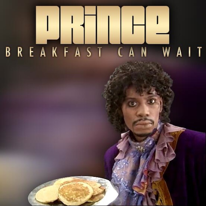 Album cover art for "BREAKFAST CAN WAIT" by Prince