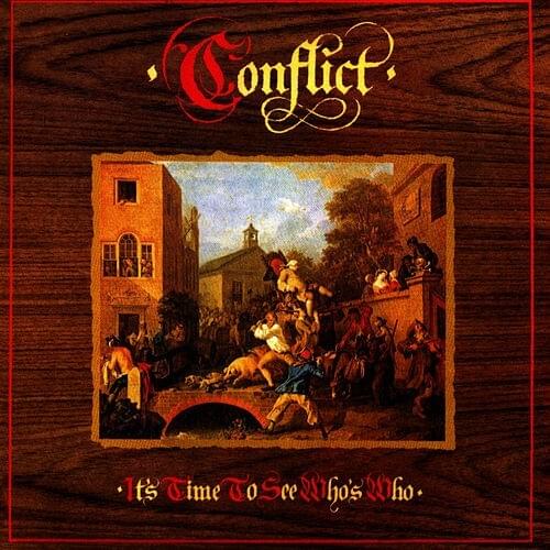 Album cover art for "Meat Means Murder" by Conflict