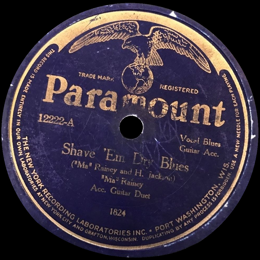 Album cover art for "Shave ’Em Dry Blues" by Ma Rainey