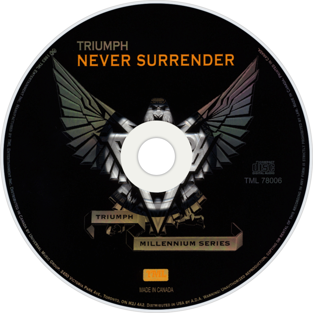 Album cover art for "Never Surrender" by Triumph
