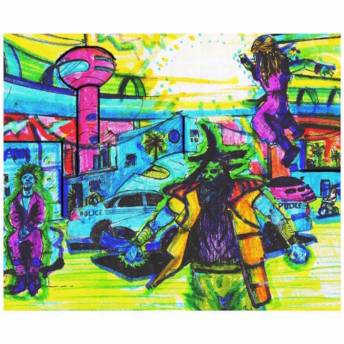 Album cover art for "Bwoii" by Denzel Curry & Nell & J.K. The Reaper