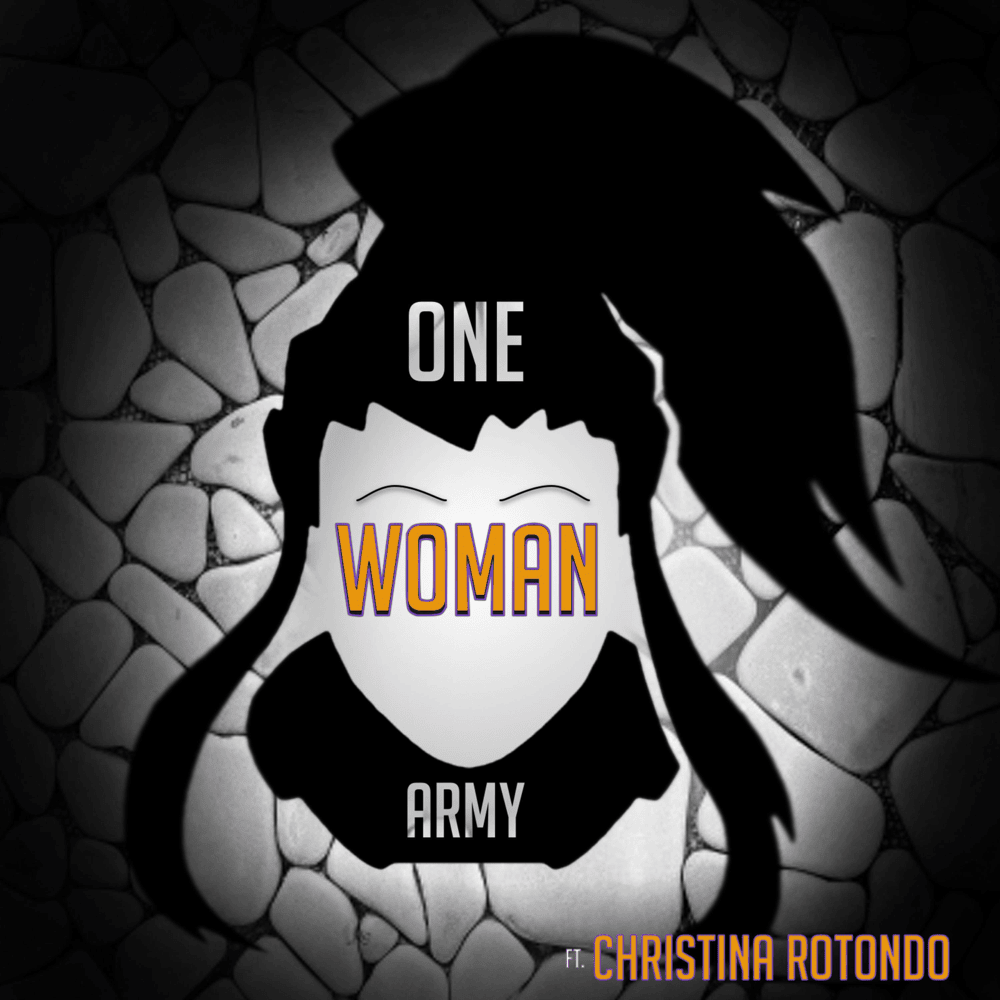 Album cover art for "One Woman Army" by Rockit Music & Christina Rotondo
