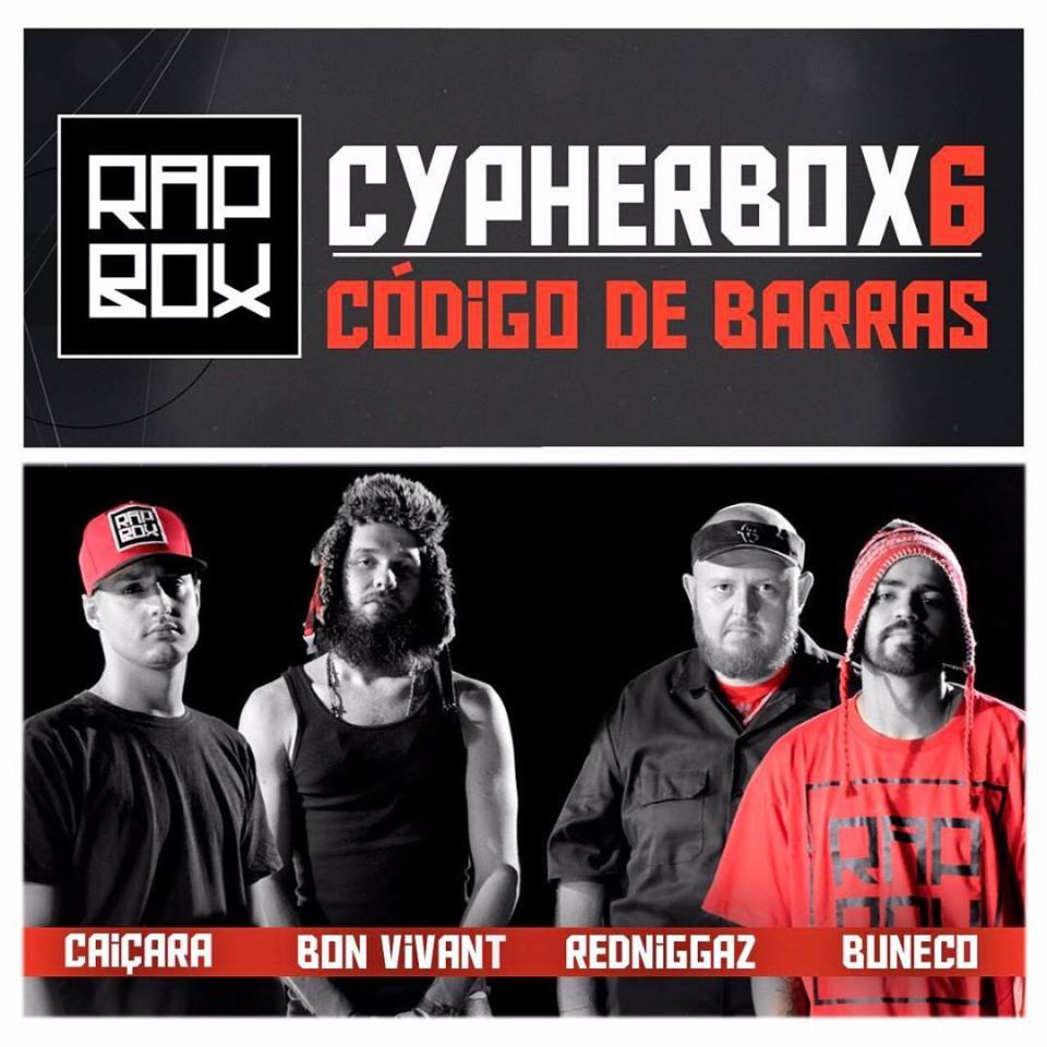 Album cover art for "Código de Barras" by Rap Box & Bon Vivant & Buneco & Caiçara & Tiago Red