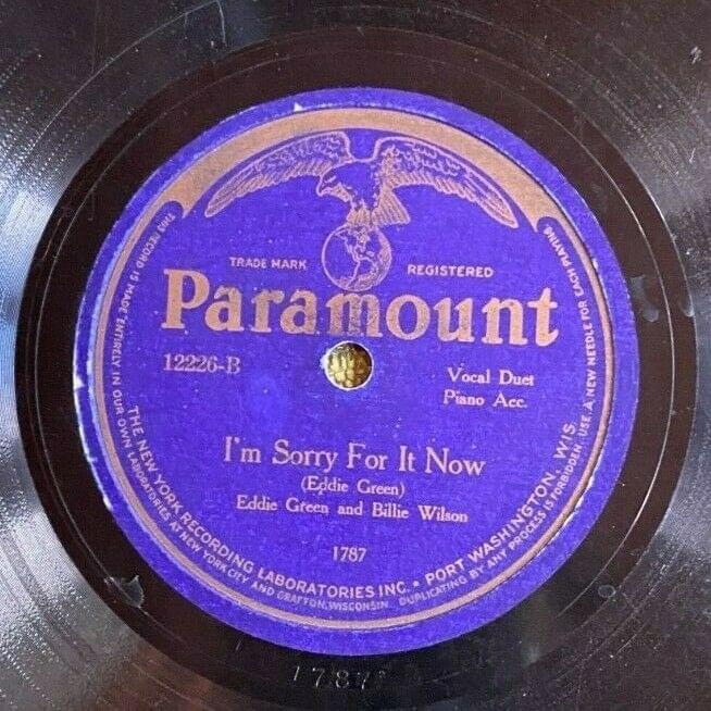 Album cover art for "I’m Sorry For It Now" by Eddie Green & Billie Wilson