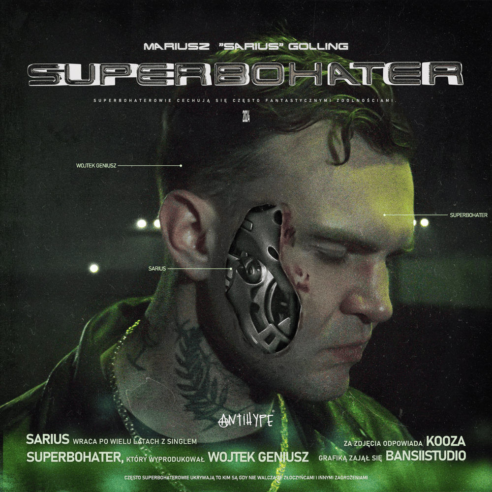 Album cover art for "Superbohater" by Sarius