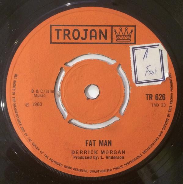 Album cover art for "Fat Man" by Derrick Morgan